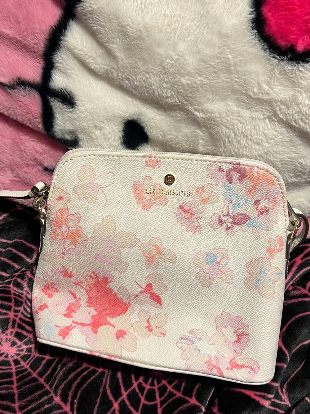 liz claiborne floral crossbody purse .。o♡✿